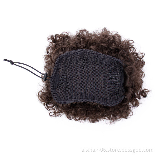 Aisi Hair Women's Synthetic Puff Afro Short Curly Hair Chignon For Black Women Color 4# Kinky Curly Hair Bun Ponytail